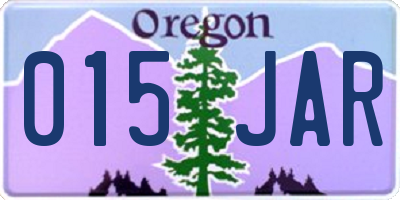 OR license plate 015JAR