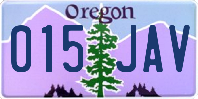 OR license plate 015JAV