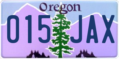 OR license plate 015JAX