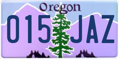 OR license plate 015JAZ