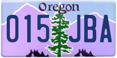 OR license plate 015JBA