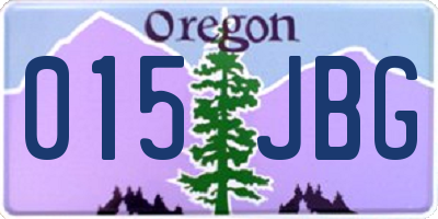 OR license plate 015JBG