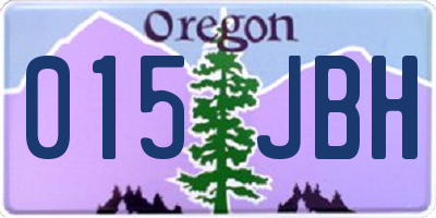OR license plate 015JBH