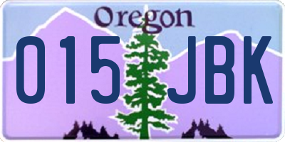 OR license plate 015JBK