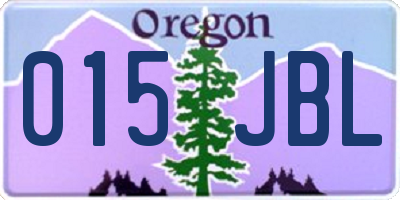 OR license plate 015JBL