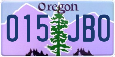 OR license plate 015JBO