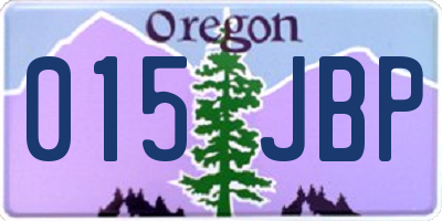OR license plate 015JBP