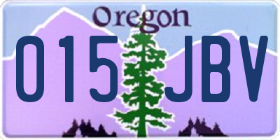 OR license plate 015JBV