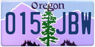 OR license plate 015JBW