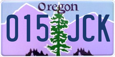 OR license plate 015JCK