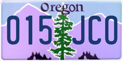 OR license plate 015JCO