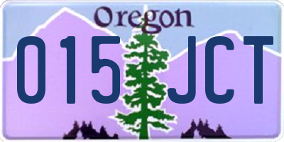 OR license plate 015JCT