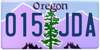 OR license plate 015JDA