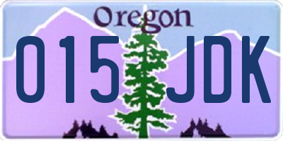 OR license plate 015JDK