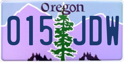 OR license plate 015JDW