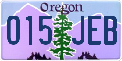 OR license plate 015JEB