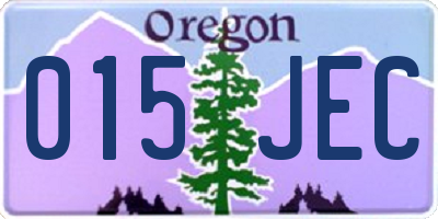 OR license plate 015JEC
