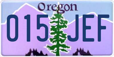 OR license plate 015JEF