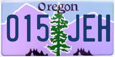 OR license plate 015JEH