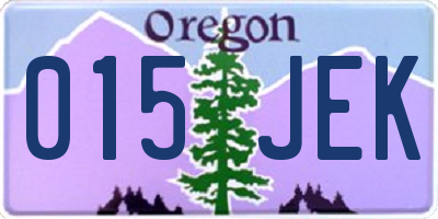 OR license plate 015JEK