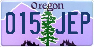 OR license plate 015JEP