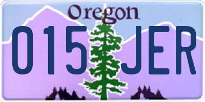 OR license plate 015JER