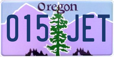 OR license plate 015JET
