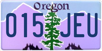 OR license plate 015JEU