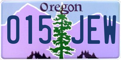 OR license plate 015JEW