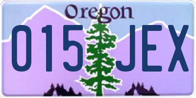 OR license plate 015JEX