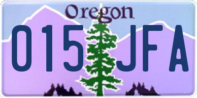 OR license plate 015JFA