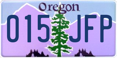OR license plate 015JFP