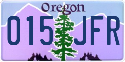 OR license plate 015JFR