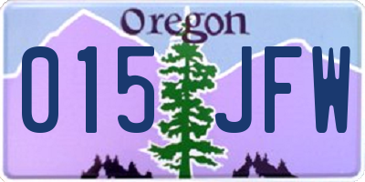 OR license plate 015JFW