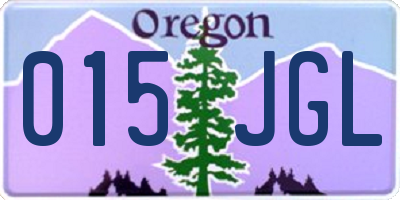 OR license plate 015JGL