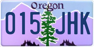 OR license plate 015JHK