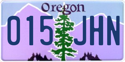 OR license plate 015JHN