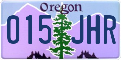 OR license plate 015JHR