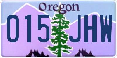 OR license plate 015JHW