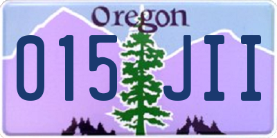 OR license plate 015JII