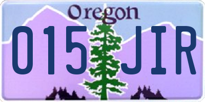 OR license plate 015JIR