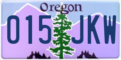 OR license plate 015JKW