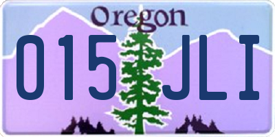 OR license plate 015JLI