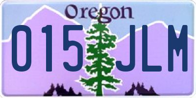 OR license plate 015JLM