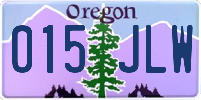 OR license plate 015JLW