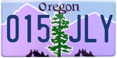 OR license plate 015JLY