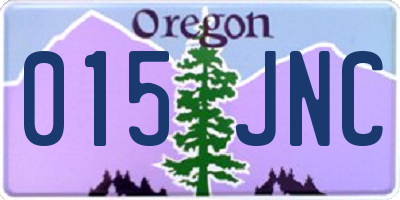 OR license plate 015JNC