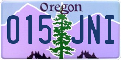 OR license plate 015JNI