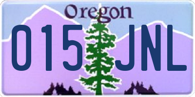 OR license plate 015JNL