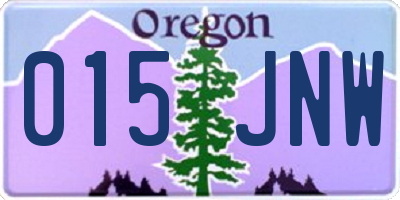 OR license plate 015JNW